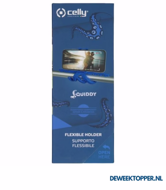 Squiddy Smartphonehouder, Blauw - Celly