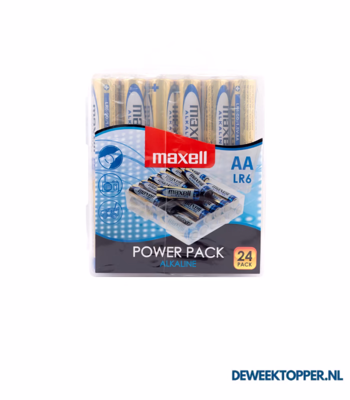 Maxell LR6 AA Alkaline Batterijen in Herbruikbare Doos - 24-Pack | Power Pack |