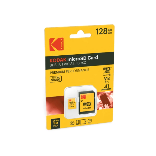 Kodak Micro SDXC 128GB - EKMSDM128GXC10K - In verpakking. Verkrijgbaar op WTElectric.nl