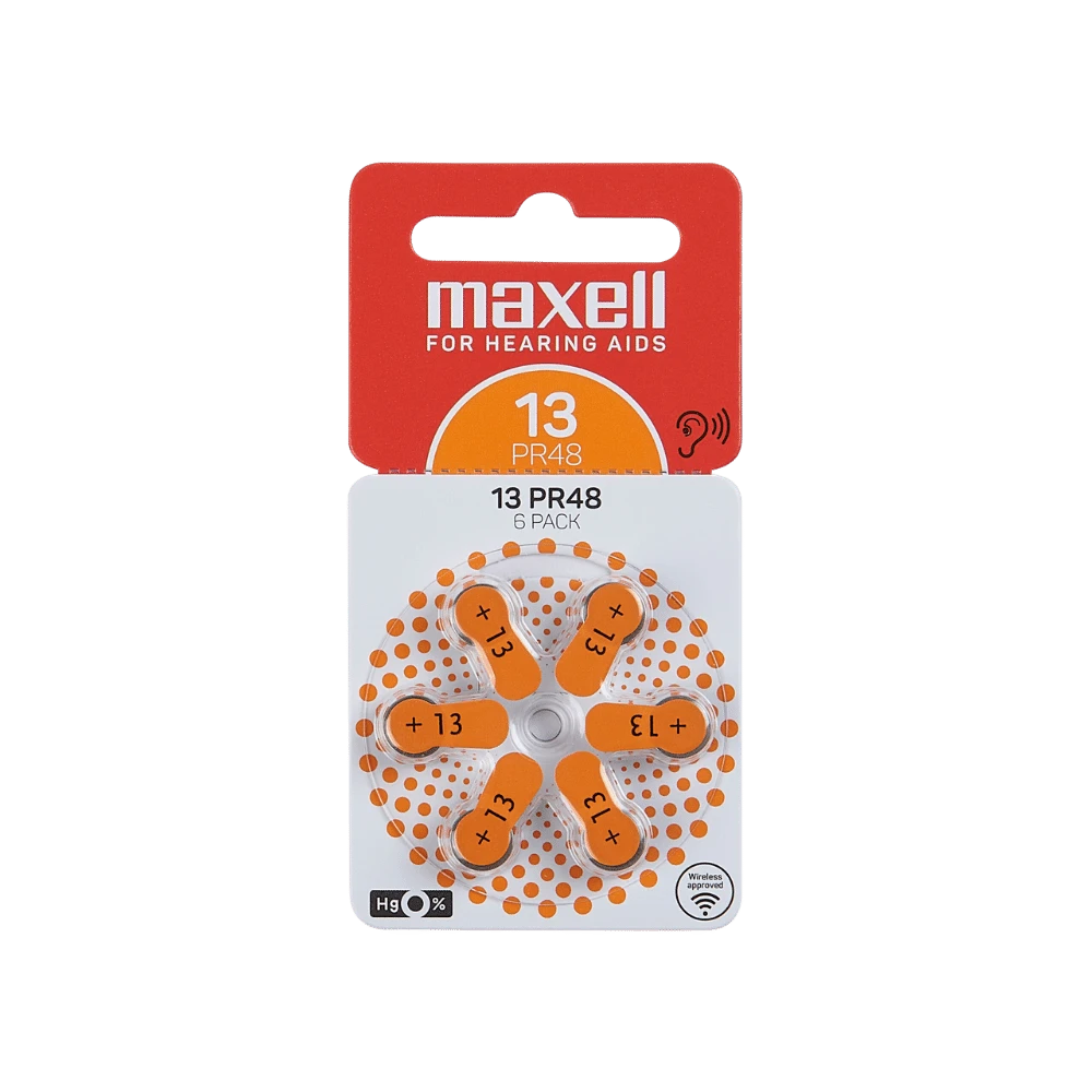 Maxell Zinc-Air PR48 13 Gehoorbatterijen / Hoorbatterijen kleur Oranje